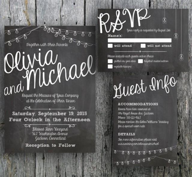 wedding photo - Chalkboard Wedding Invitation