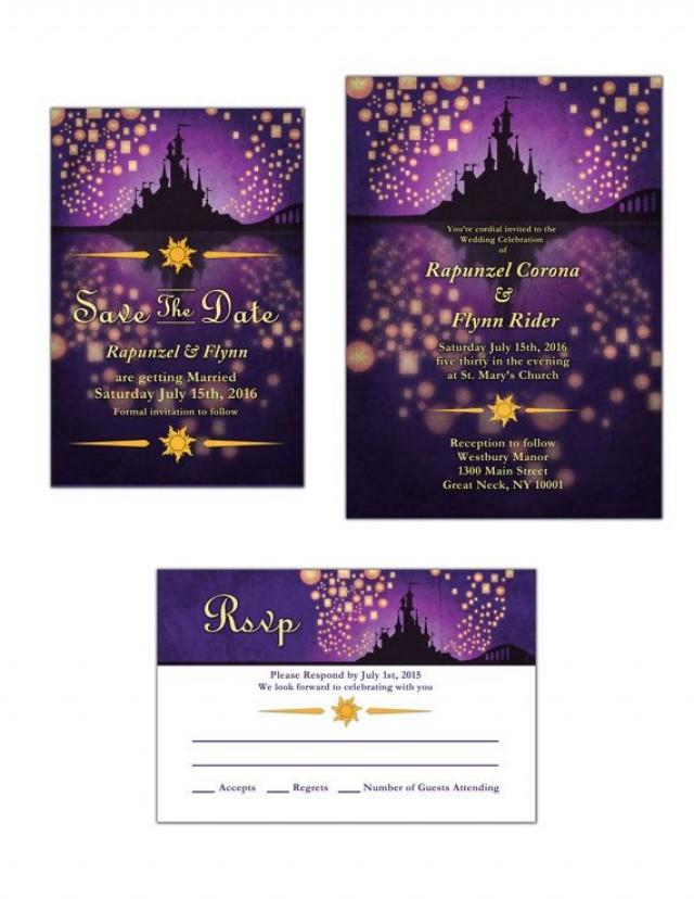 Tangled Inspired Wedding Invitation, Save The Date, Or RSVP