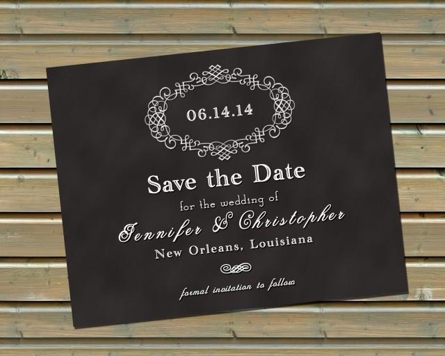 wedding photo - Chalkboard Style Save the Date Cards/Postcards