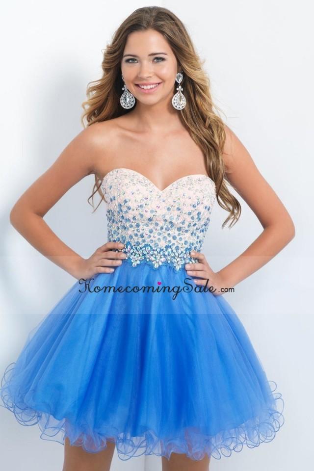 wedding photo - 2015 Sweetheart A-Line Tulle Homecoming Dresses Beaded Bodcie