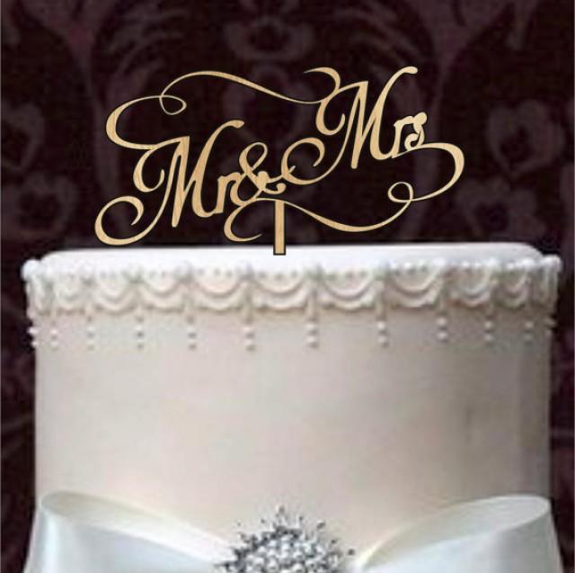 wedding photo - Rustic Wedding Cake Topper, Mr and mrs Wedding Cake Topper, Wedding Cake Topper, Monogram cake topper, cake decor, cake decoration