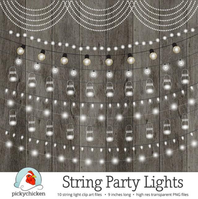 String Lights Clipart, Chalkboard Party Lights, Wedding Lights, Fairy Lights, Birthday Banner ...