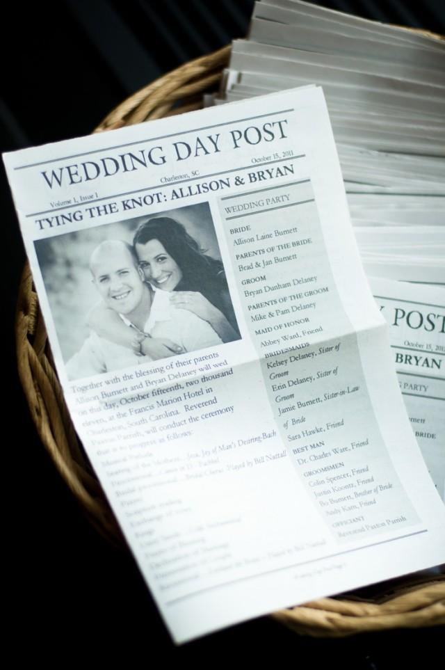 wedding photo - Mini Newspaper Style Wedding Program