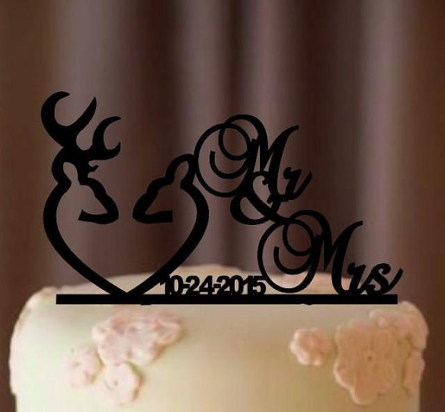 wedding photo - Deer Wedding Cake Topper - Country Wedding Cake Topper - rustic cake topper - shabby chic- redneck - cowboy - outdoor - western - acrylic