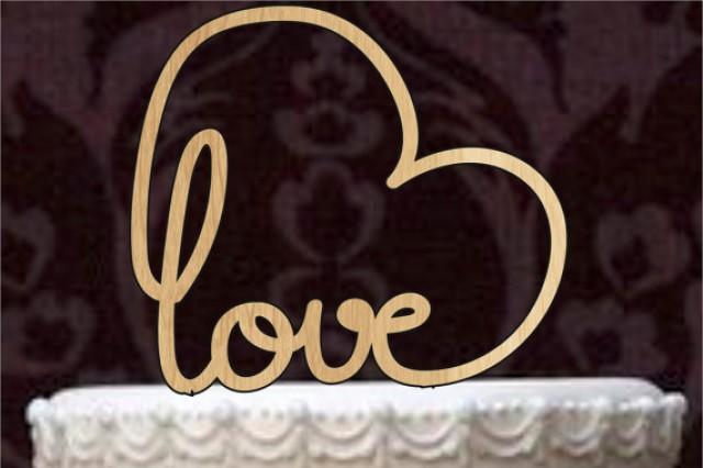 wedding photo - Rustic Wedding CakeTopper and Love cake topper, Custom Wedding Cake Topper, Personalized Monogram Cake Topper, Cake Decor, Bride and Groom