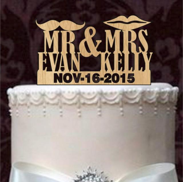 wedding photo - Personalized Wedding Cake Topper, Rustic Wedding Cake Topper, Custom Wedding Cake Topper, Monogram cake topper, silhouette cake topper