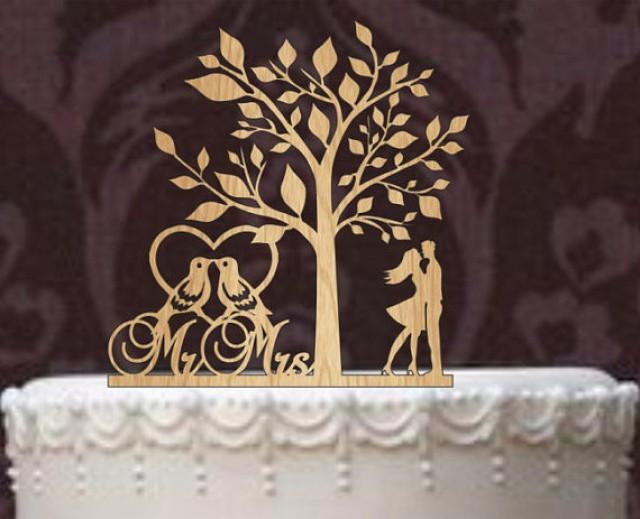 wedding photo - Rustic Wedding Cake Topper, Personalized Cake Topper, Funny wedding cake topper, silhouette cake topper, custom cake topper, Tree of life