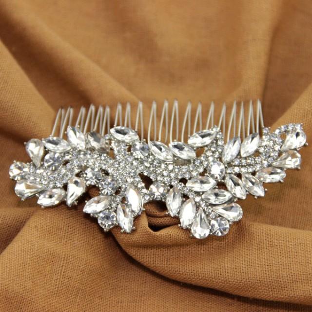 wedding photo - Crystal Bridal Hair Comb Vintage Style Wedding Hairpiece Bridal Jewelry Wedding Headpiece Rhinstone