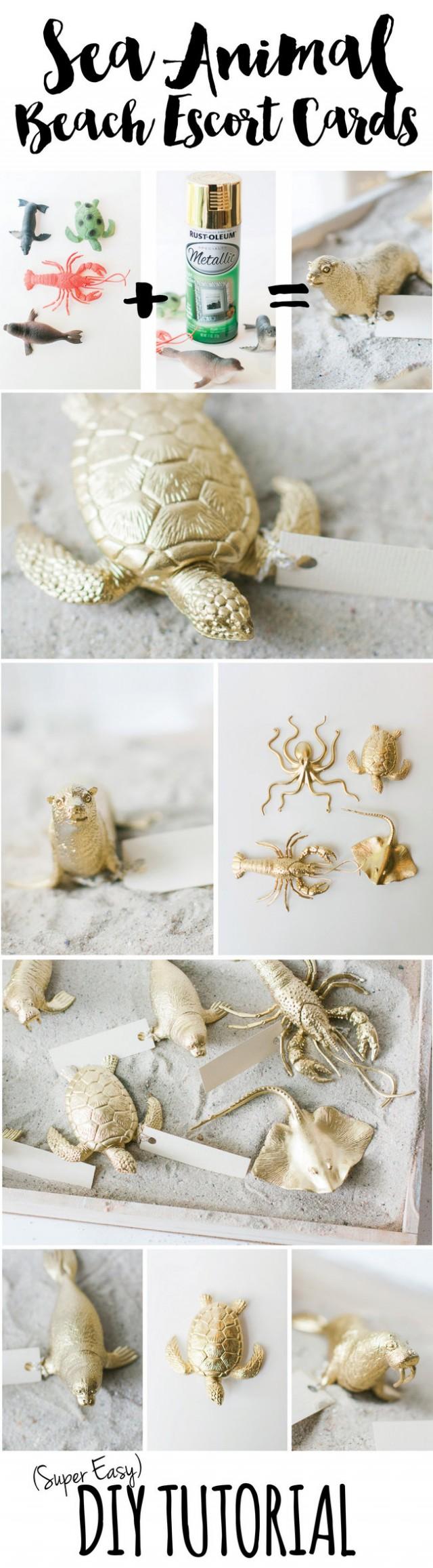 Plastic Sea Animals + Gold Spray Paint = Awesomeness! Weddbook