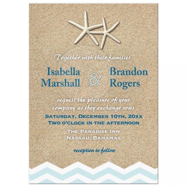 Wedding Invitation - Starfish Chevrons