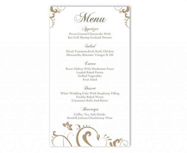 Editable Menu Template wedding menu template diy menu card template editable text
