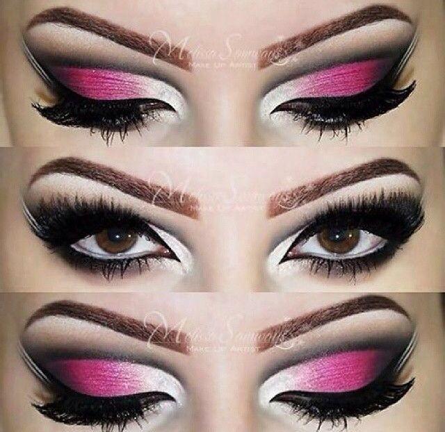 Pink & White Arabic Inspired Cut Crease By Melissa Samways