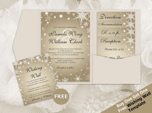 wedding photo - DIY Printable Wedding Pocket Fold Invitation Set A7 5 x 7 