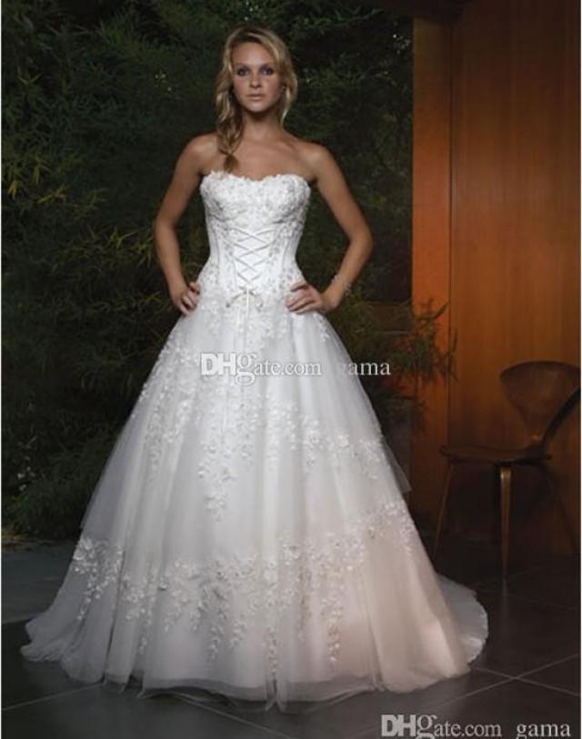 wedding photo - 2015 Sale Real Photos New Design Wedding Dresses Strapless Sweetheart A-line Skirt Bridal Gowns Decorated with Ornate Beading And Embroidery Online with $170.68/Piece on Gama's Store 