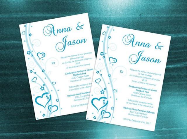 wedding photo - DIY Printable Wedding Invitation Card Template 