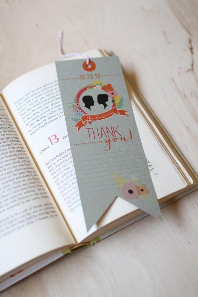 Wedding Bookmark Thank You Card // Library Book Wedding Invitation Set