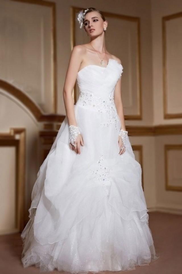 wedding photo - Sexy Backless Lace Up Beading Organza Ivory Wedding Dress- AU$ 1,054.49 - DressesMallAU.com