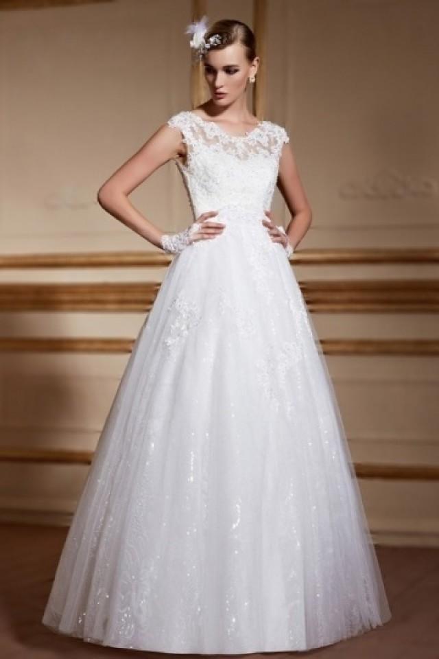 wedding photo - Elegant Scoop A Line Sleeveless Lace Wedding Gown- AU$ 924.03 - DressesMallAU.com