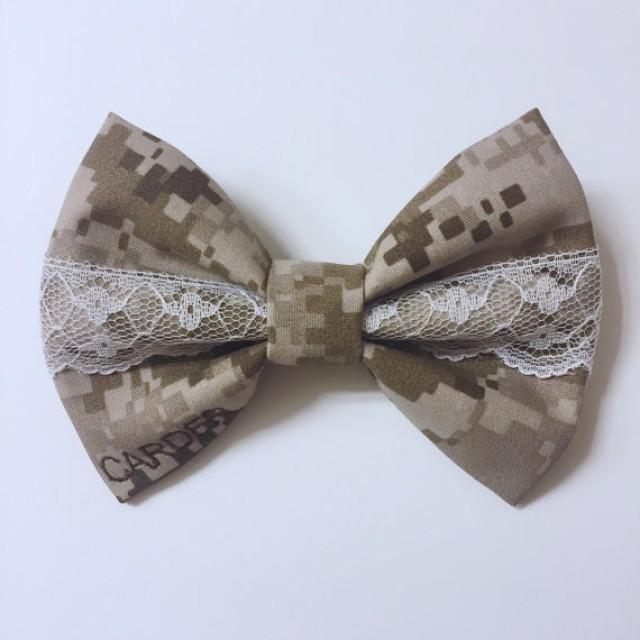Military camo center lace bow