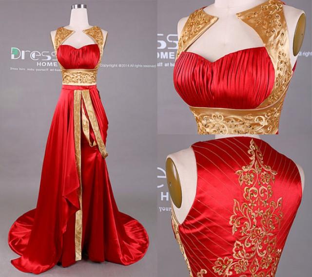 gold and red prom