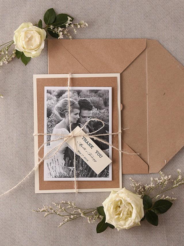 wedding thank you card rustic thank you cards personalised