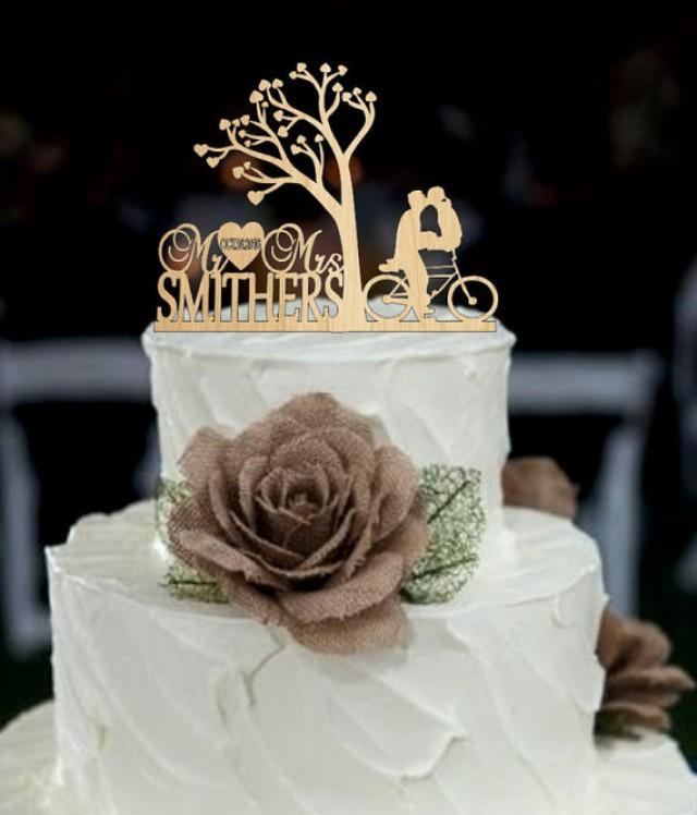 wedding photo - Wedding Cake topper, Custom Cake Topper, Monogram cake topper, Personalized cake topper, Mr and Mrs cake topper, wedding cake topper rustic
