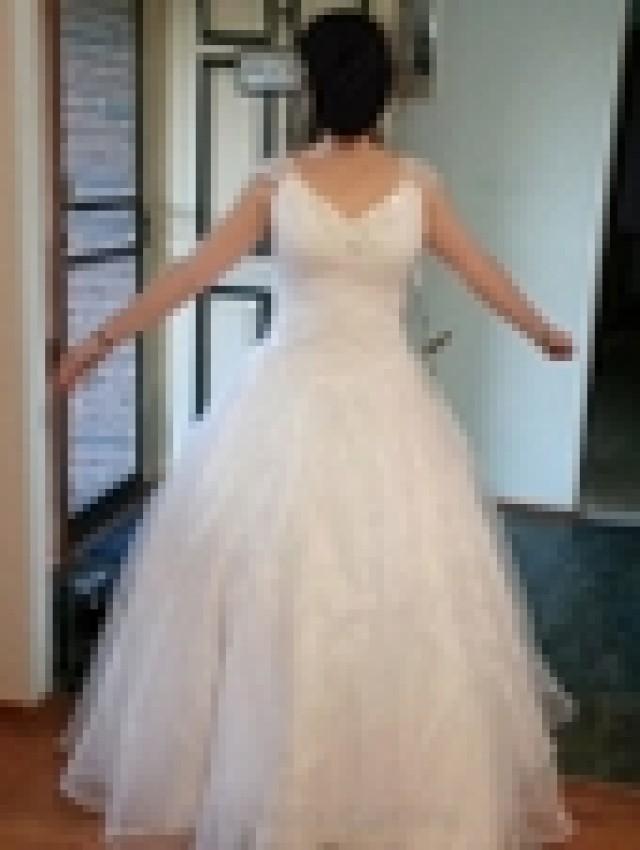 wedding photo - V-neck Ball Gown Satin Tulle Floor-length Beading Quinceanera Dresses