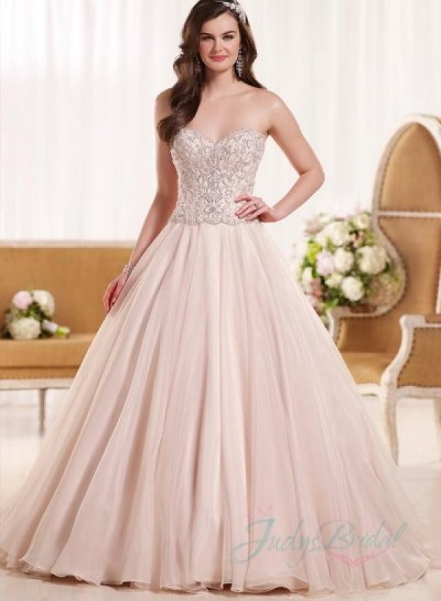 romance-blush-colored-sweetheart-neck-organza-ball-gown-wedding-dress-2384076-weddbook