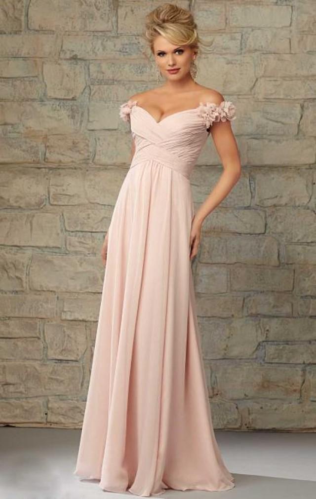 wedding photo - Simple Pink Floor Length Bridesmaid Dress
