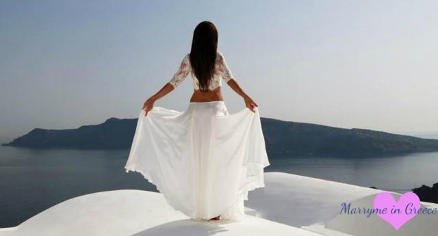 wedding photo - Santorini wedding dress
