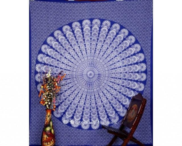 wedding photo - Blue Traditional Boho Wall Tapestry From India