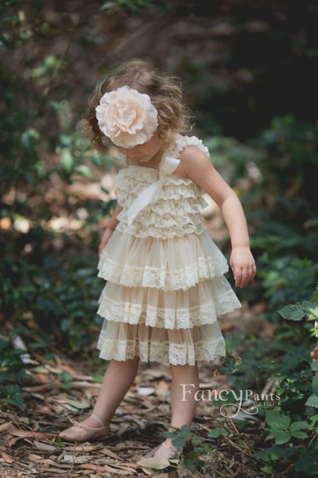 Flower Girl Dress Lace Flower Girl Dress Baby Lace Dress Rustic