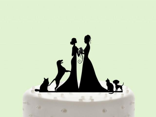 wedding photo - Mrs & Mrs Cake Topper, Custom Wedding Cake Topper, Same sex wedding, Cake Decor,Wedding Cake Topper Silhouette, gay wedding