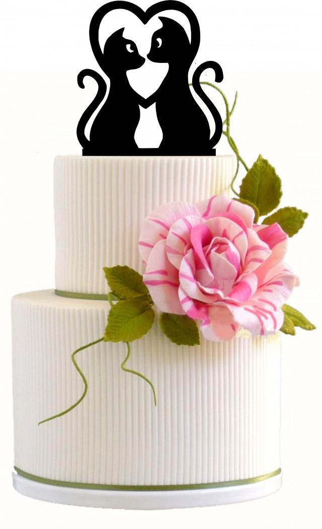 wedding photo - Wedding Cake Topper / Engagement / cat lovers