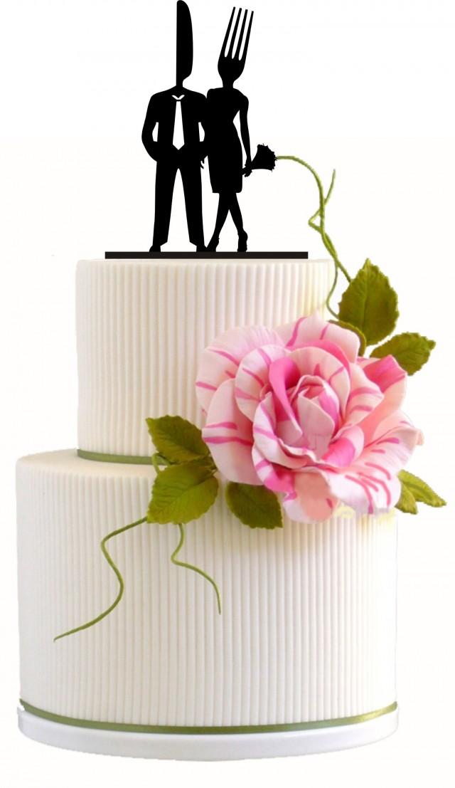 wedding photo - Wedding Cake Topper Silhouette / Cake Lover