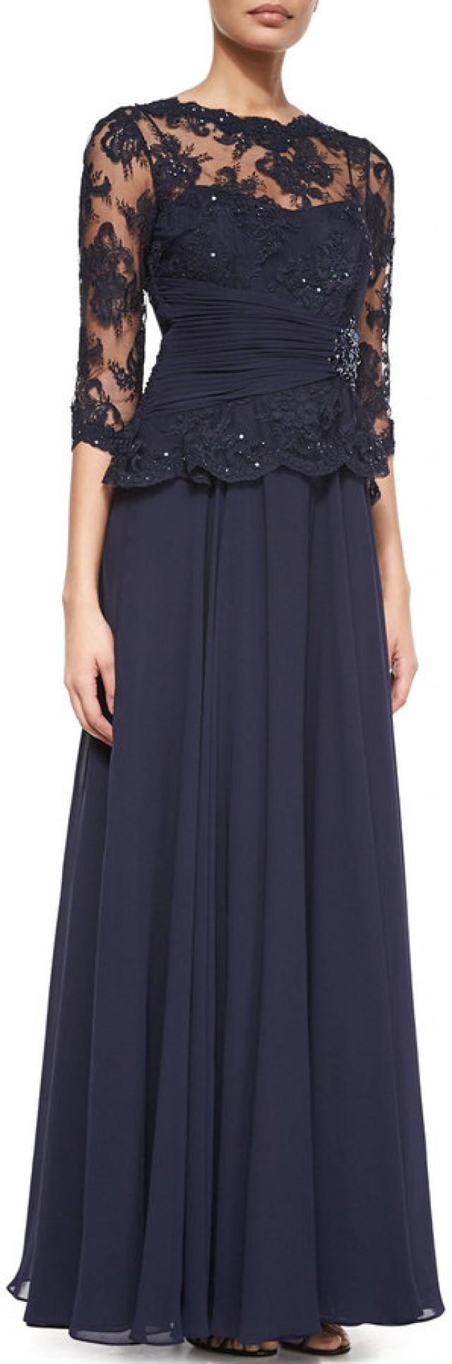 Rickie Freeman For Teri Jon 34 Sleeve Lace Overlay Gown Navy | rickie freeman for teri jon 3 4 sleeve lace chiffon peplum Rickie Freeman For Teri Jon 34 Sleeve Lace Overlay Gown Navy | rickie freeman for teri jon 3 4 sleeve lace chiffon peplum