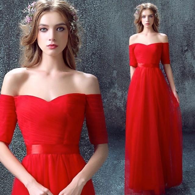 elegant red gown