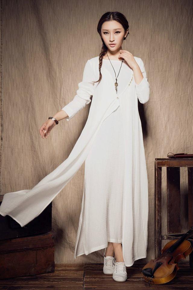 Maxi Linen Dress In White, White Dress, Bridesmaid Dress, Wedding Dress