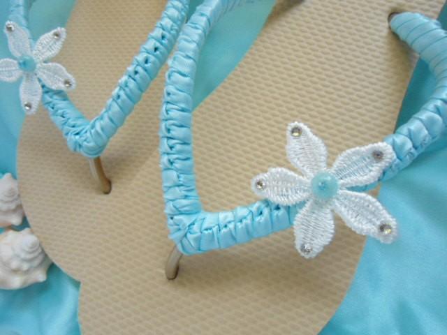 blue wedding flip flops