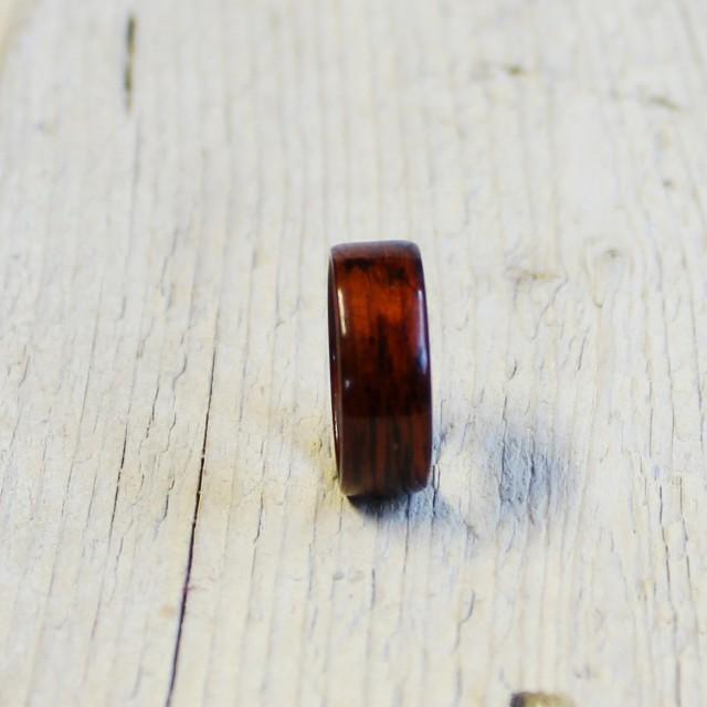 Mahogany wood ring unisex wood ring