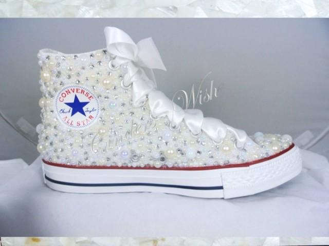 High Top Luxury Pearl Sparklers / All Over Converse 