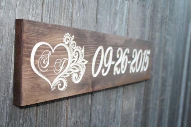 wedding photo - Wedding Sign - Date Sign - Rustic Save The Date Sign - Engagement Photo Prop - Personalized Sign
