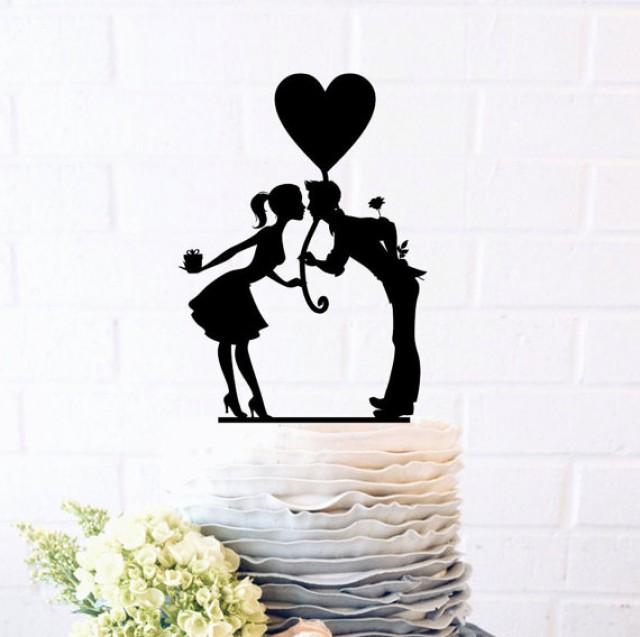 wedding photo - Bride and Groom, Pure love, Empyrean love, Romantic filings, Wedding Cake Topper, Cake Decor, Silhouette Bride and Groom,