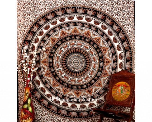 wedding photo - White Multicolor Indian Boho Tapestry