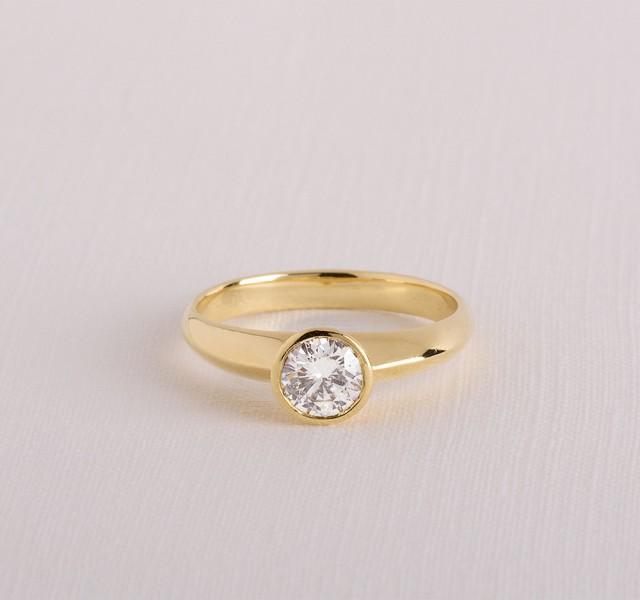 simple diamond ring , simple engagement ring , unique engagement ring , classic engagement ring , solitaire engagement ring - bezel set ring