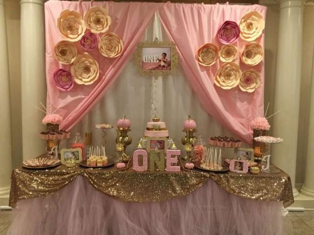 Wedding Theme - Pink & Gold Birthday Party Ideas #2411518 