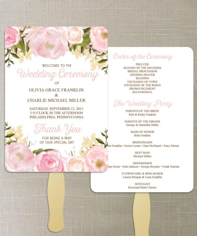 Instant Download Floral Diy Printable Wedding Fan Programs Wedding Program Editable Do It Yourself Wedding Programs Templates Free