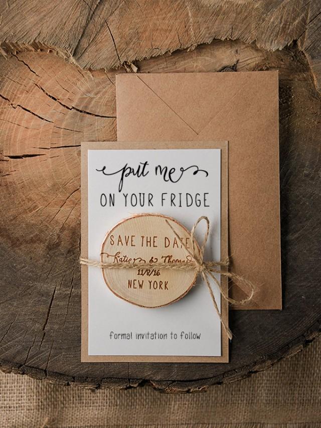 Wooden save the date magnets