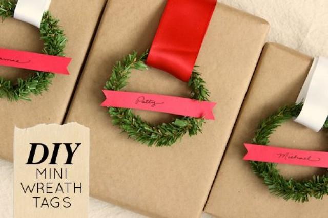 wedding photo - DIY Project: Mini Wreath Gift Tags (Design*Sponge)