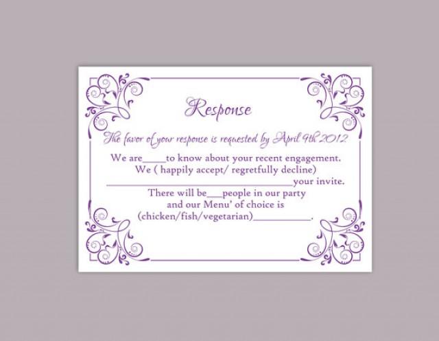 DIY Wedding RSVP Template Editable Text Word File Download Printable 